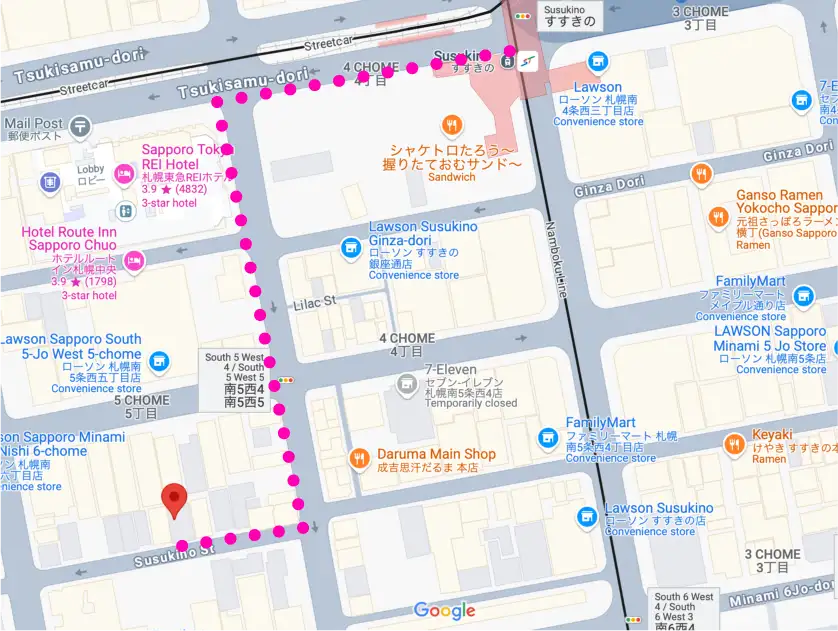 THC Sapporo Access Route